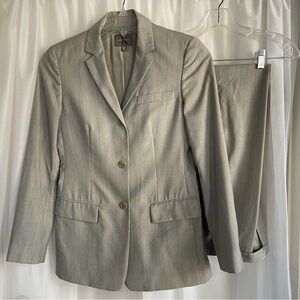 Calvin Klein Gray Silver Pantsuit Timeless Elegance